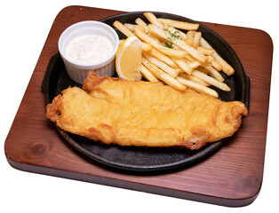 fish and chips with tartar sauce 