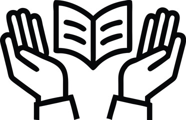 Black silhouette design featuring open palms in a generative digital artwork