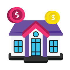 Financial Institute Vector style icon. Eps 10 file