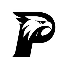 Eagle and Letter P Logo Icon Symbol Emblem