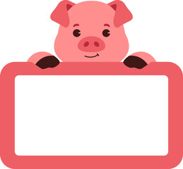 Cute Pig Animal Label Tag