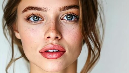 The doctor cosmetologist makes the Rejuvenating facial injections procedure for tightening and smoothing wrinkles on the face skin of a beautiful, young woman in a beauty salon. Cosmetology skin care. - Powered by Adobe