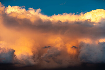 Multicolored sky with clouds and dramatic lighting
