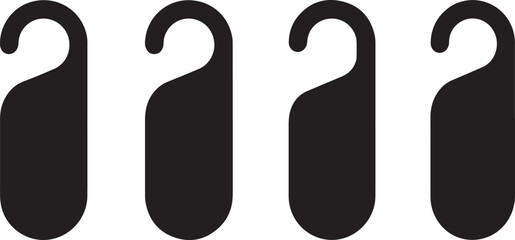 Four Black Do Not Disturb Hotel Door Hangers