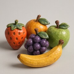 Colorful ceramic fruit collection