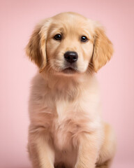 Charming Golden Retriever Puppy Portrait
