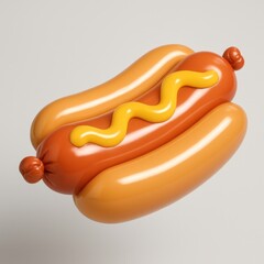 Colorful inflatable hotdog illustration.