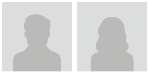 Simple Gray Avatar Icons Representing Male And Female Profiles. Vector Minimalist Design With A Professional Touch 