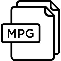 Mpg file line icon