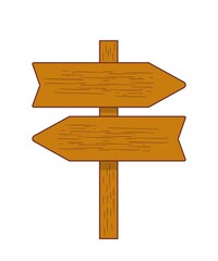 wooden direction sign icon
