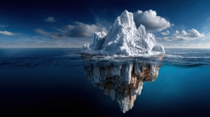 Obraz premium A large ice block is floating in the ocean