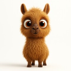 Obraz premium Cute fluffy cartoon llama