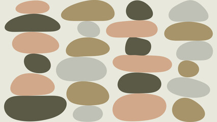 Stacked Pebble Shapes in Neutral Tones Background