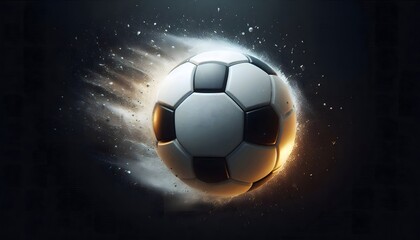 Naklejka premium soccer ball on the dark background
