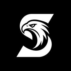 Eagle and Letter S Logo Icon Symbol Emblem