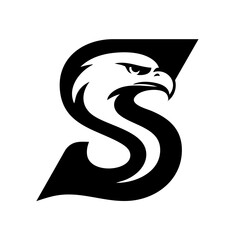 Eagle and Letter S Logo Icon Symbol Emblem