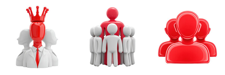 Leader symbol, strong figure, head of team, confident person, important role, guide and helper, die cut, Transparent PNG