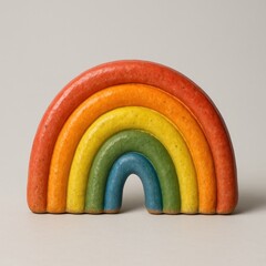 Colorful clay rainbow sculpture