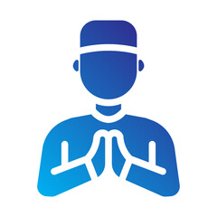 Muslim man praying icon