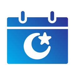 Islamic calendar with crescent moon