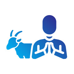 Man sacrificing goat icon
