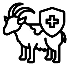 Goat with shield icon denoting health status