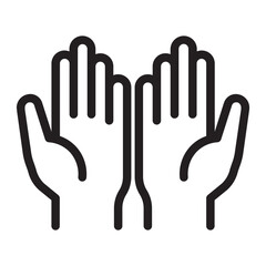 Hands raised in prayer icon