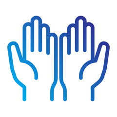 Hands raised in prayer icon