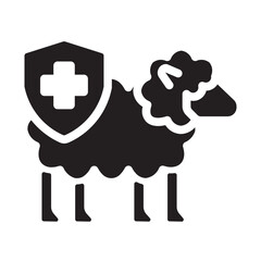 Sheep with shield icon representing health check