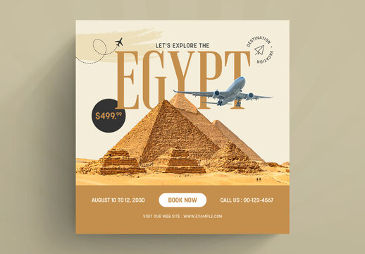 Travel Social Media Post Layout with Brown Accents