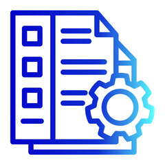 An icon symbolizing project management processes. Perfect for illustrating planning, coordination, task delegation, and business execution. (Outline Gradient Style)