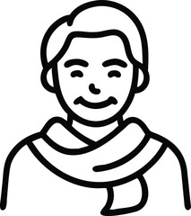 High resolution black silhouette of an elegant person with transparency