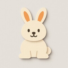 Fototapeta premium Cute paper-style bunny illustration.