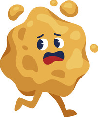 Cute Cartoon Germ Running in Fear Illustration