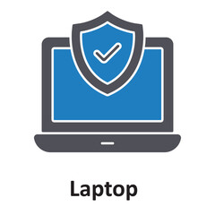 Laptop insurance :Vector Icon which can easily modify or edit