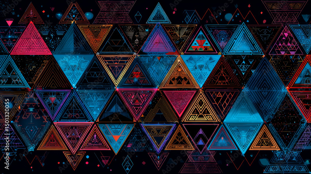 Poster abstract vector pattern, repeat geometric triangle mosaic background