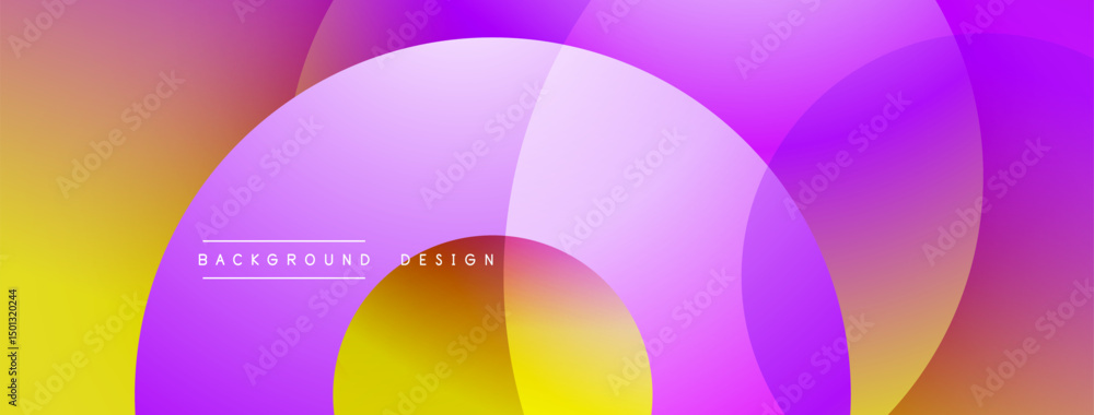 Aufkleber Abstract colorful background. Overlapping circles create gradient effect. Modern design elements, vibrant hues, smooth transitions.