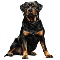 Obraz premium Majestic Rottweiler A Portrait of Power Confidence and Loyal Companionship With Man Best Friend