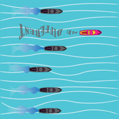 vector illustration about daring to be different from others and going first to see opportunities, suitable for business themes, mindset, innovation and daily life