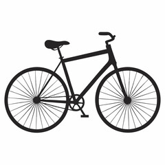 Black mountain bicycle for sport cycling on a white background