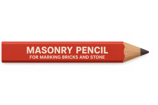 Red masonry pencil for marking construction materials