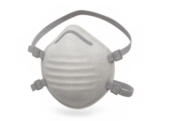 White protective face mask on transparent background