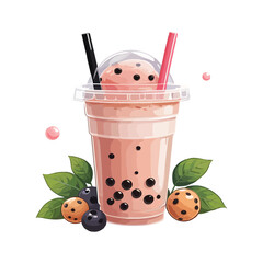 strawberry smoothie with blueberries