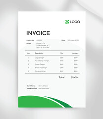 Professional Minimal Invoice Template for Freelancers and Businesses  A4 Size Editable Billing Format

