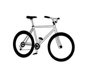 vintage commuter bike bicycle isolated illustration in black and white