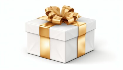 Obraz premium A Beautifully Wrapped Gift Box With Golden Ribbon Ready for Any Celebration or Special Occasion