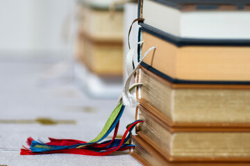 Close up of holy books laying in the church