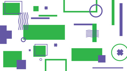 Minimal Green and Purple Shapes Background