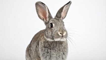 Obraz premium white rabbit on a white background