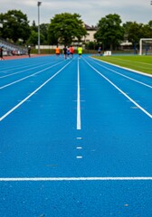 Photo of Athletic Track With Runners In Motion on a Sunny Day